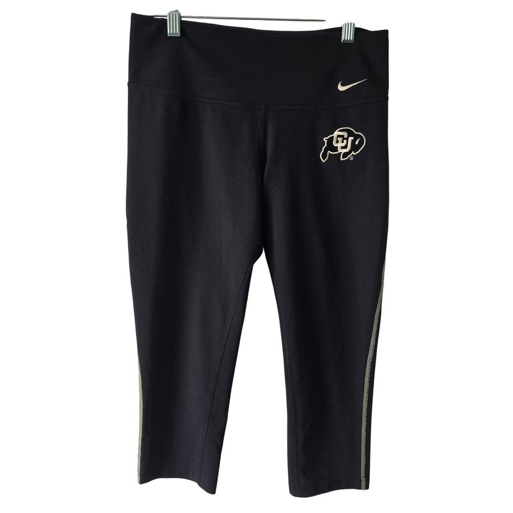 Nike Colorado Buffaloes Womens Small Leggings Black Dri-FIT Crop Capri Athletic
